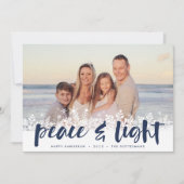 Snowy Peace | Hanukkah-foto Feestdagenkaart (Voorkant)