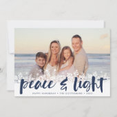 Snowy Peace | Hanukkah-fotokaart Feestdagenkaart (Voorkant)