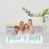 Snowy Peace | Hanukkah-fotokaart Feestdagenkaart (Staand voorkant)