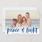 Snowy Peace | Hanukkah-fotokaart Feestdagenkaart (Voorkant)