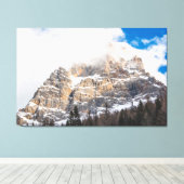 Snowy Peak European Alps Canvas Afdruk (Insitu (Houten vloer))