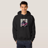 snowy peak mountain Cherry Blossom sharp colors pi Hoodie (Voorkant volledig)
