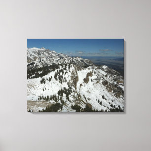 Snowy Peaks van Grand Teton Mountains I Fotografie Canvas Afdruk