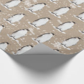 Snowy Penguins Kraft Paper Wrapping Cadeaupapier (Hoek)
