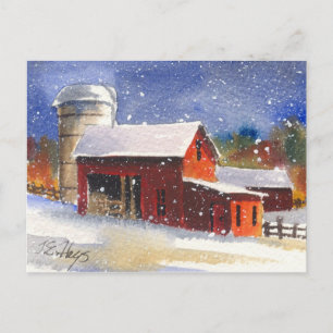 Snowy Pennsylvania Barns Briefkaart