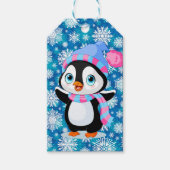Snowy Penquin Cadeaulabel (Voorkant)