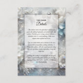Snowy Petals in Frozen Bloom Wedding Informatiekaartje (Voorkant)