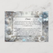 Snowy Petals in Frozen Bloom Wedding Informatiekaartje (Voorkant)