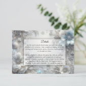 Snowy Petals in Frozen Bloom Wedding Informatiekaartje (Staand voorkant)