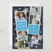 Snowy Photobooth Hanukkah Foto Collage Feestdagenkaart (Voorkant)