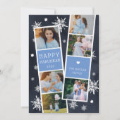 Snowy Photobooth Hanukkah Foto Collage Kaart (Voorkant)