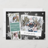 Snowy Photobooth Holiday Photo Collage Card Feestdagenkaart (Voorkant)