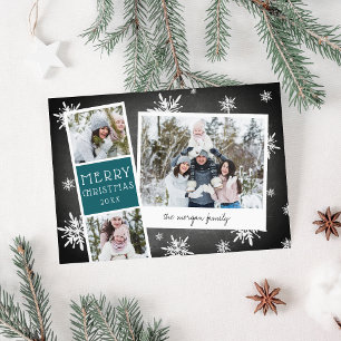 Snowy Photobooth Holiday Photo Collage Card Feestdagenkaart