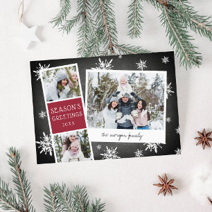 Snowy Photobooth Holiday Photo Collage Card Feestdagenkaart