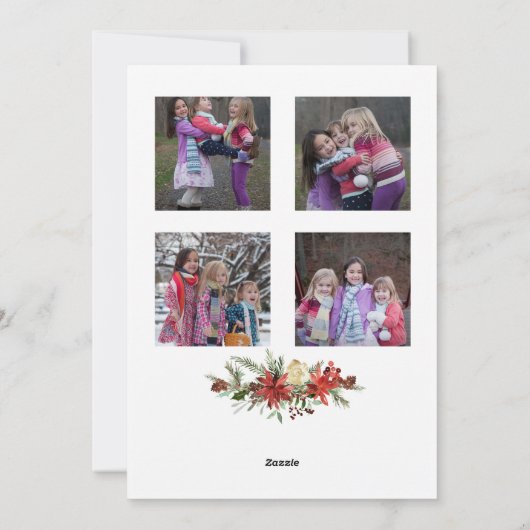 Snowy Pine and Spruce Christmas Fotocollage Feestdagenkaart (Achterkant)