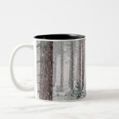 Snowy Pine-bomen Tweekleurige Koffiemok (Links)