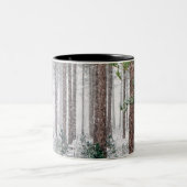 Snowy Pine-bomen Tweekleurige Koffiemok (Center)