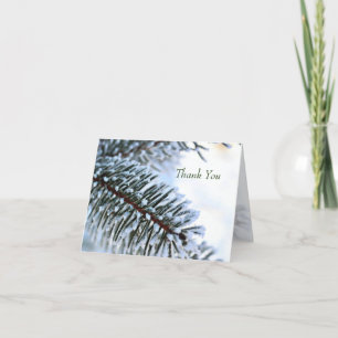 Snowy Pine Branch Bedankkaart