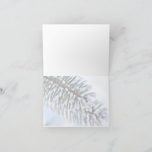 Snowy Pine Branch Bedankkaart (Binnen)