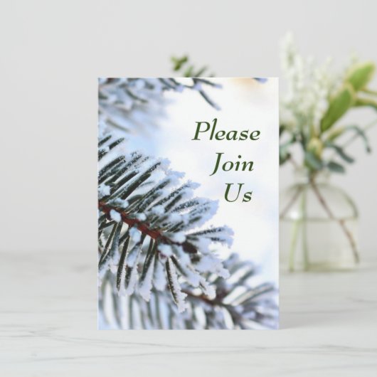 Snowy Pine Branch Kaart (Staand voorkant)