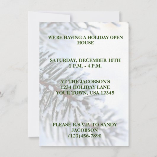 Snowy Pine Branch Kaart (Achterkant)