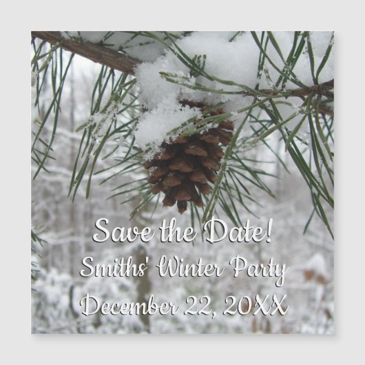 Snowy Pine Branch Winter Natuur (Voorkant)