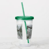 Snowy Pine Branch Winter Natuur Acryl Drinkbeker (Links)