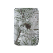 Snowy Pine Branch Winter Natuur Badmat (Voorkant Verticaal)