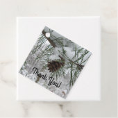 Snowy Pine Branch Winter Natuur Bedankjes Labels (In situ)