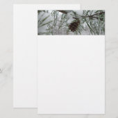Snowy Pine Branch Winter Natuur Briefpapier (Voorkant / Achterkant)