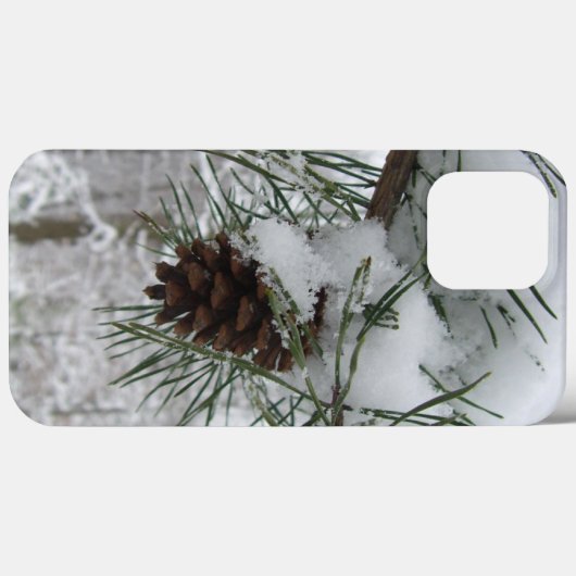 Snowy Pine Branch Winter Natuur Case-Mate iPhone Case (Achterkant (horizontaal))