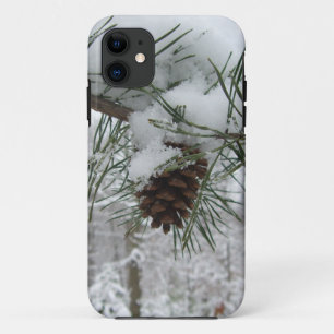 Snowy Pine Branch Winter Natuur iPhone 11 Hoesje