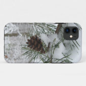 Snowy Pine Branch Winter Natuur Case-Mate iPhone Case (Achterkant (horizontaal))