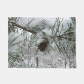 Snowy Pine Branch Winter Natuur Deurmat (Voorkant)