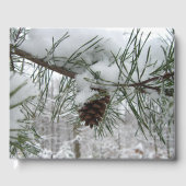 Snowy Pine Branch Winter Natuur Gastenboek (Voorkant)