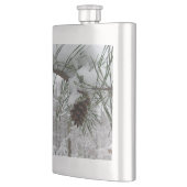 Snowy Pine Branch Winter Natuur Heupfles (Links)