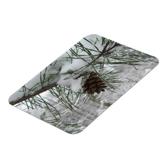 Snowy Pine Branch Winter Natuur Magneet (Linkerzijde)