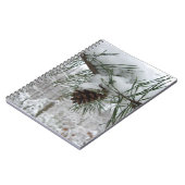 Snowy Pine Branch Winter Natuur Notitieboek (Linkerzijde)