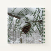 Snowy Pine Branch Winter Natuur Notitieboek (Achterkant)