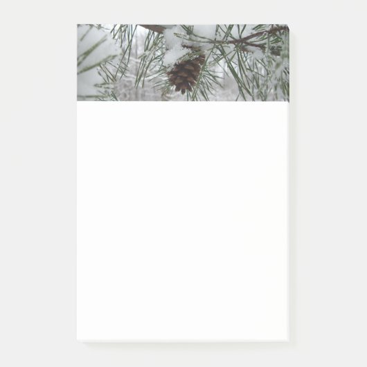 Snowy Pine Branch Winter Natuur Post-it® Notes (Voorkant)