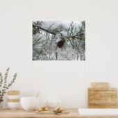 Snowy Pine Branch Winter Natuur Poster (Keuken)