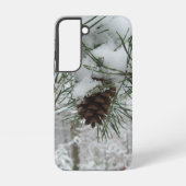 Snowy Pine Branch Winter Natuur Samsung Galaxy Hoesje (Achterkant)