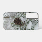Snowy Pine Branch Winter Natuur Samsung Galaxy Hoesje (Achterkant horizontaal)