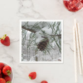 Snowy Pine Branch Winter Natuur Servet (Insitu)
