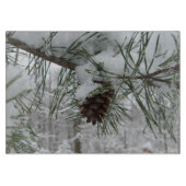 Snowy Pine Branch Winter Natuur Snijplank (Voorkant)