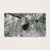 Snowy Pine Branch Winter Natuur Visitekaartje (Achterkant)