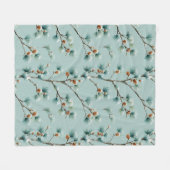 Snowy Pine Branches Winter Patroon Fleece Deken (Voorkant (Horizontaal))
