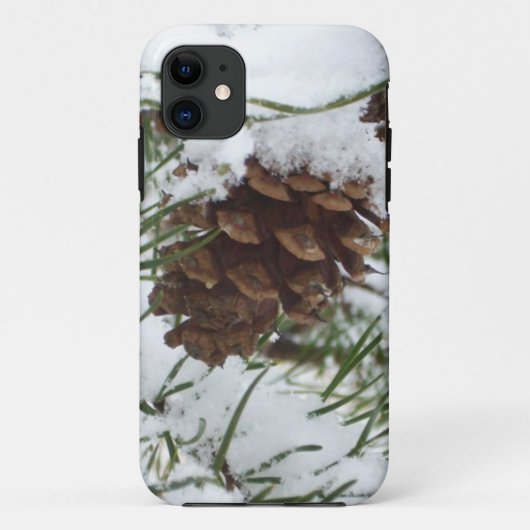 Snowy Pine Cone I Winter Natuur Foto Case-Mate iPhone Case (Achterkant)