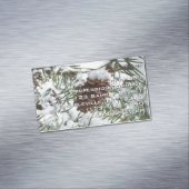 Snowy Pine Cone I Winter Natuur Foto Magnetisch Visitekaartje (Voorbeeld)