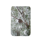 Snowy Pine Cone II Winter Natuur Fotografie Badmat (Voorkant Verticaal)